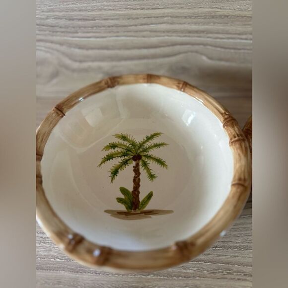 HOME bamboo edged ceramic palm bowls - Picture 5 of 6